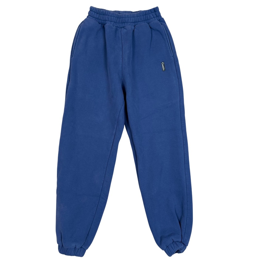 Comfrt Sweatpants Size S 11.5in Waist Joggers Blue Fleece Relaxed Loungewear